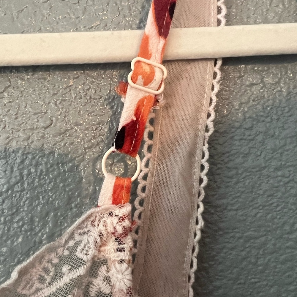 4/$10 Torrid Orange and White Smocked Tank Top - Picture 6 of 6